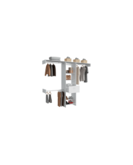 Closet Delhi, Blanco Nevado con Tres Tubos Cromados y Un Cajón