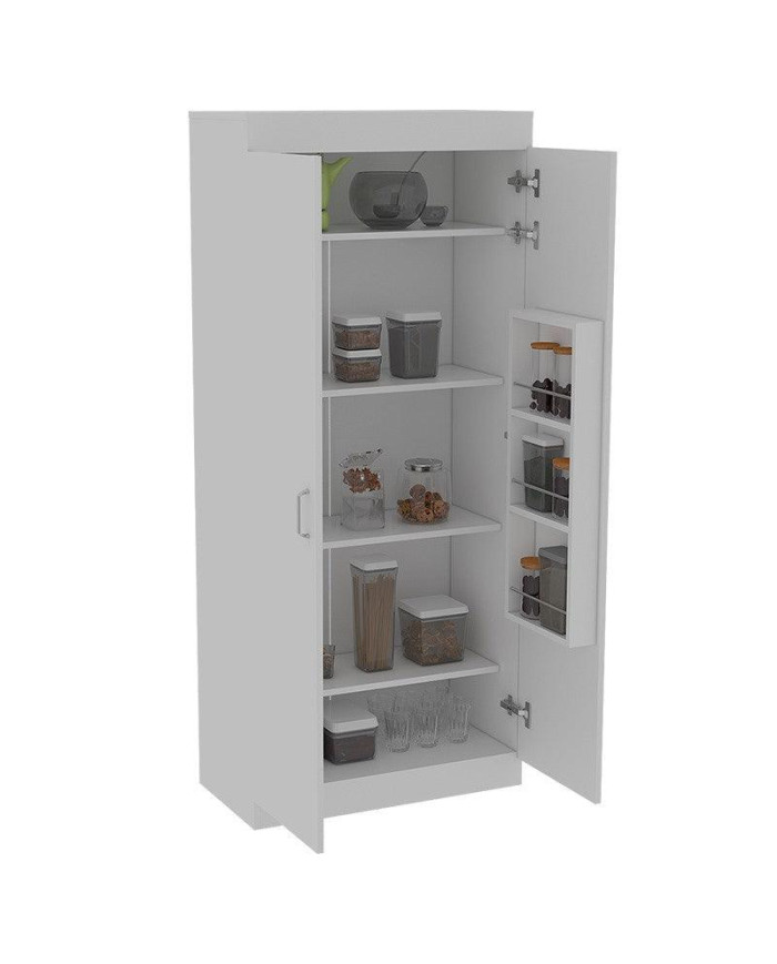 Alacena Multiusos Frida, Blanco, Posee Un Estante Adicional En La Puerta y Cuatro Entrepaños MOD
