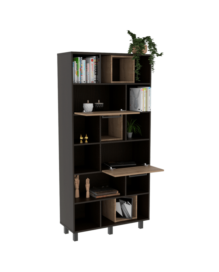 Biblioteca Wesley, Wengue y Miel, Con Amplio Espacio de Almacenamiento