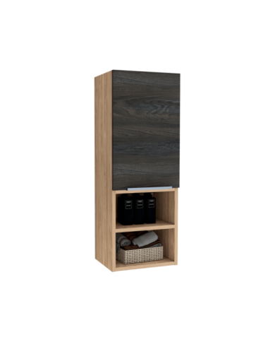 Gabinete de Baño Real, Miel y Grafito, Con Dos Puertas Batientes