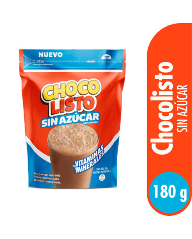 Modifr. CHOCOLISTO Sin azúcar 180g x24