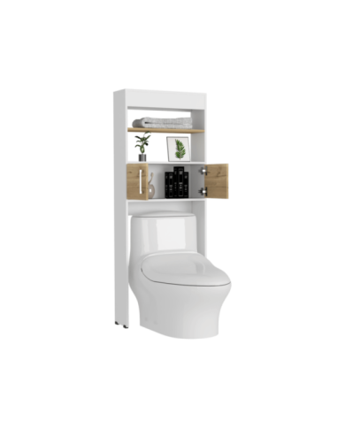 Gabinete de Baño Aqua, Café Claro y Blanco Duqueza , con Dos Puertas Para Su Almacenamiento
