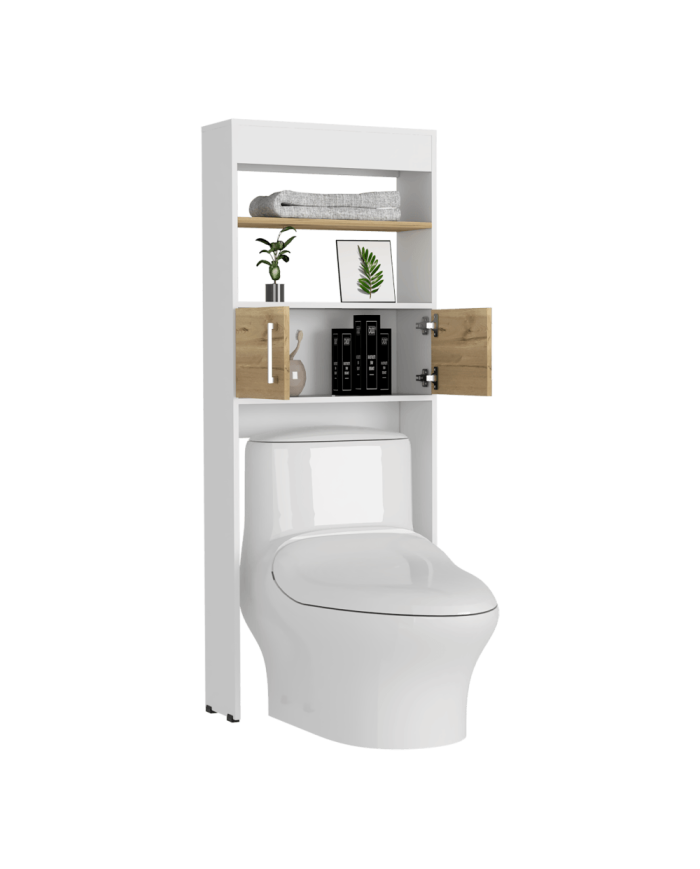 Gabinete de Baño Aqua, Café Claro y Blanco Duqueza , con Dos Puertas Para Su Almacenamiento