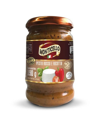 Salsa MONTICELLO Pesto Rosso e Ric x190g
