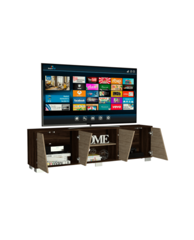 Mesa Para Tv Orus, Miel y Caoba, con Espacio Para Televisor de 80 Pulgadas