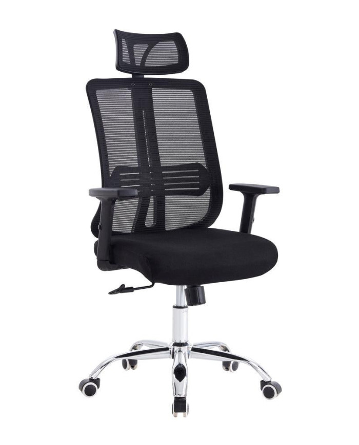 Silla Oficina X-123B, Wengue, con Cómodo Espaldar y Rodachines