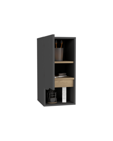 Gabinete de Baño Apolis, Plata Oscuro y Café Claro, con Espacio Para Guardar Objetos de Aseo Personal