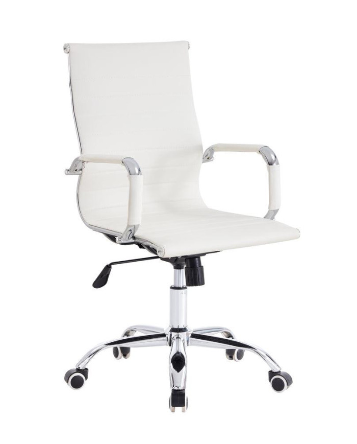 Silla Oficina X-56W, Blanca, con Cómodo Espaldar y Rodachines