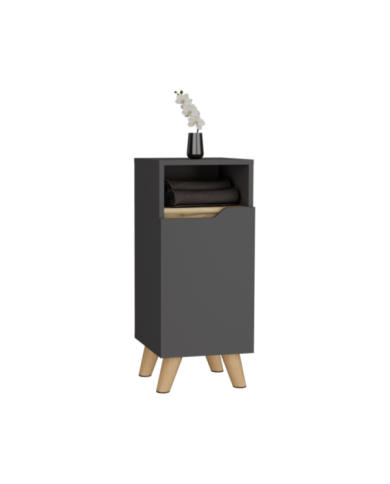 Gabinete de Baño Vicent, Plata Oscuro y Café Claro, con Variedad De Entrepaños