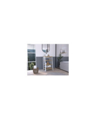 Gabinete de Baño Aqua Pequeño, Blanco Vainilla y Café Claro, Con Variedad De Entrepaños