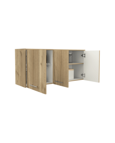 Gabinete Superior Petra, Café claro y Blanco Vainilla, No Incluye Mesón