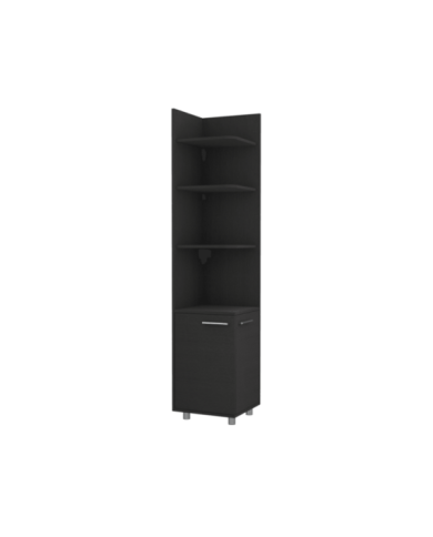 Mueble Esquinero Zendaya, Wengue, con Variedad De Entrepaños