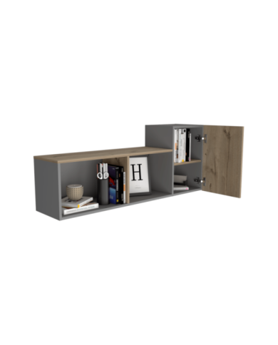 Repisa Flotante Esperanza, Café Claro y Gris Claro, Ideal Para Ubicar Objetos