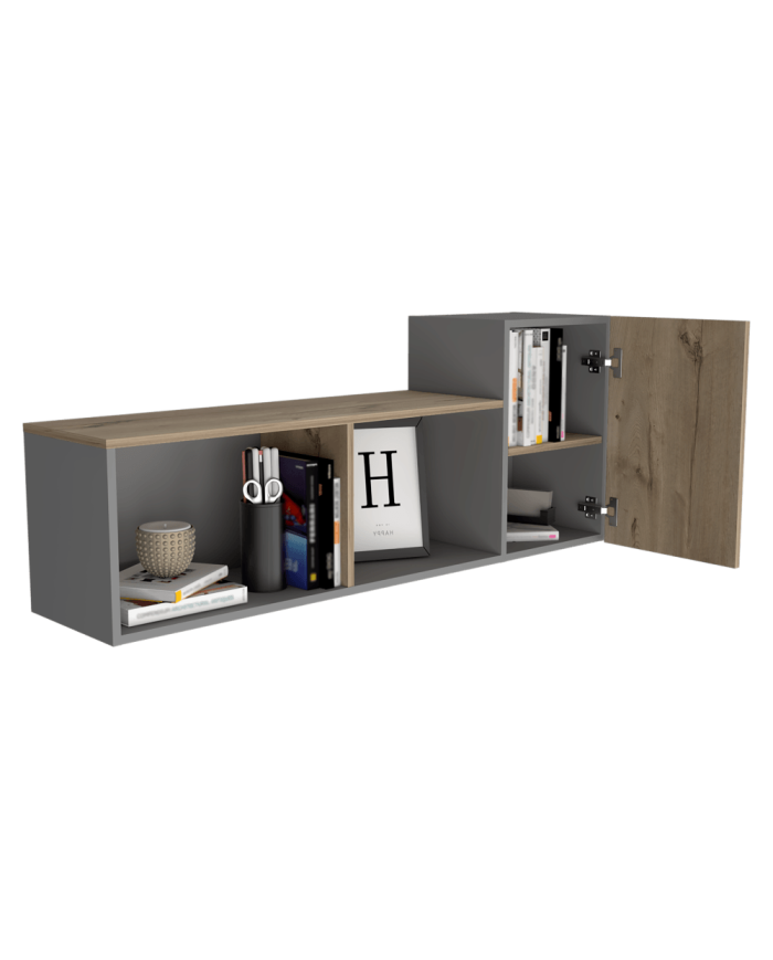 Repisa Flotante Esperanza, Café Claro y Gris Claro, Ideal Para Ubicar Objetos