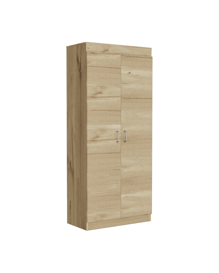 Alacena Multiusos Frida, Café claro y Blanco Vainilla, Posee Un Estante Adicional En La Puerta y Cuatro Entrepaños