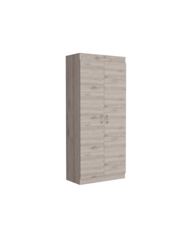 Alacena Multiusos Frida, Humo y Blanco Vainilla, Posee Un Estante Adicional En La Puerta y Cuatro Entrepaños