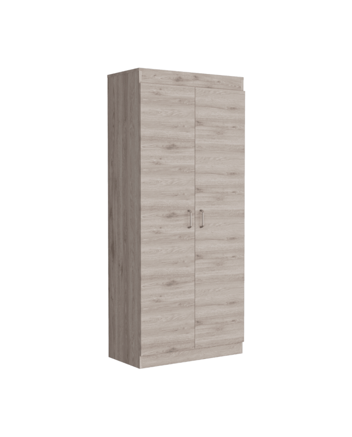 Alacena Multiusos Frida, Humo y Blanco Vainilla, Posee Un Estante Adicional En La Puerta y Cuatro Entrepaños