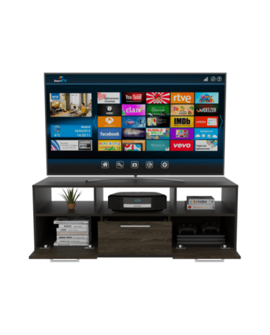 Mesa Para Tv Wema, Wengue y Chocolate, con Espacio Para Televisor y varios entrepaños