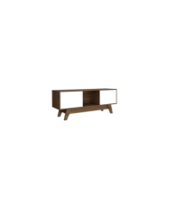 Mesa de Tv Rizzo, Castaño y Blanco Duqueza, con Espacio Para Televisor