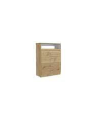 Organizador Barlovento, Café Claro y Blanco, con Cuatro Cajones Organizadores