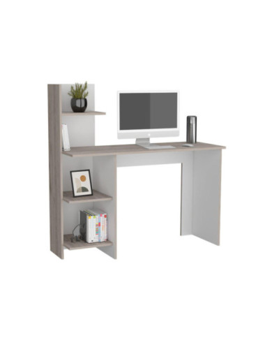 Escritorio ¡Wow!, Humo y Blanco Duqueza, con Cuatro Entrepaños