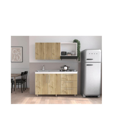 Cocina Integral Rubio, Blanco Duqueza y Café Claro, incluye Mesón Izquierdo