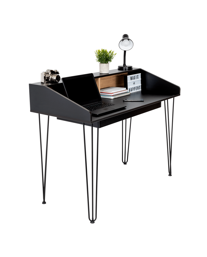 Escritorio  Anwar, Café Claro y Wengue, con Amplia Superficie