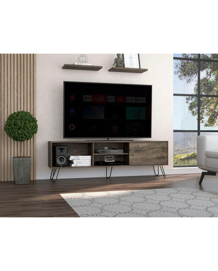 Mesa Para Tv Rony, Nogal, con Espacio Para Televisor de Hasta 75 Pulgadas