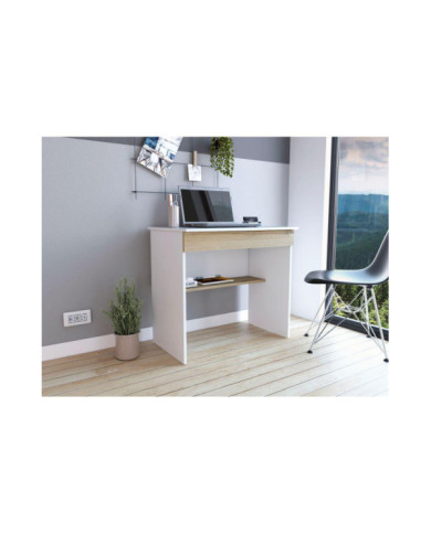 Escritorio, Colima, Blanco y Café Claro, con Entrepaños y Cajon