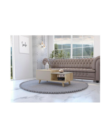 Mesa de Centro Trueno, Café Claro y Cocoa, con Amplio Espacio Ideal Para Ubicar Decoraciones