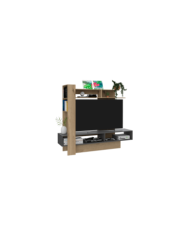 Mesa Para Tv Vegas, Café Claro y Plata Oscuro, con Espacio Para Televisor de Hasta 55 Pulgadas