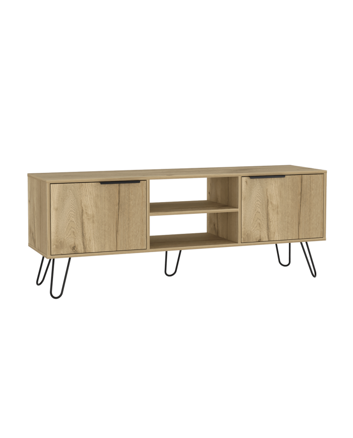 Mesa de Tv Ali, Café Claro y Wengue, para Tv de 65 Pulgadas