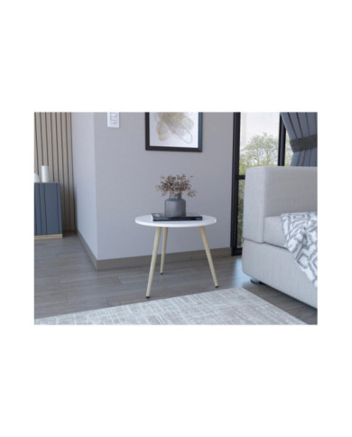 Mesa de Centro, Zohi, Blanco, con Diseño Redondo