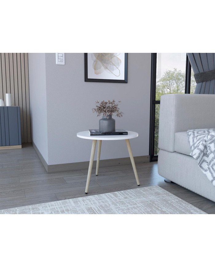 Mesa de Centro, Zohi, Blanco, con Diseño Redondo