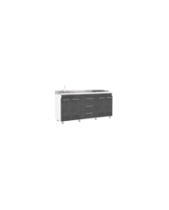 Gabinete Inferior Polux, Blanco y Gris , con Amplia Superficie Superior, No Incluye Mesón