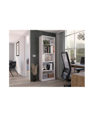 Biblioteca Home, Blanco Duqueza, con Cinco Entrepaños