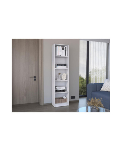 Biblioteca Home Eco, Blanco Duqueza, con Cinco Entrepaños