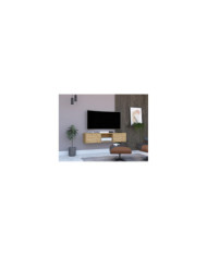 Mesa Para Tv Flotante Gleid, Macadamia, con Dos Puertas Abatibles