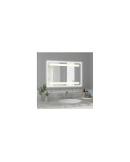 Espejo Rectangular Udine, Gris, con Luz Led