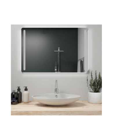 Espejo Rectangular Hera, Gris, con Luz Led