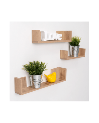 Set de Repisas en U Eva, Beige, X3 Unidades