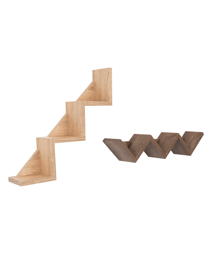 Set de Repisas Dalia, Beige y Chocolate, X 2 Unidades