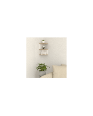 Repisa Esquinera Índigo, Beige y Blanco, con dos entrepaños