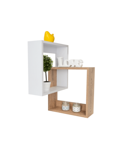 Repisa Cuadrada Deia, Beige y Blanco, x 1 Unidad