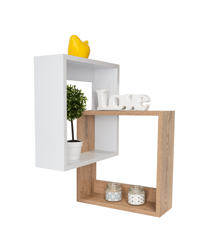 Repisa Cuadrada Deia, Beige y Blanco, x 1 Unidad