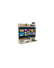 Panel de Tv Ascher, Beige y Blanco, con Espacio Para Televisor de Hasta 55 Pulgadas