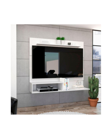 Panel de Tv Ascher, Blanco, con Espacio Para Televisor de Hasta 55 Pulgadas