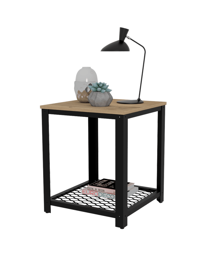 Mesa Auxiliar Dusty, Café Claro, Ideal Para Espacios Reducidos