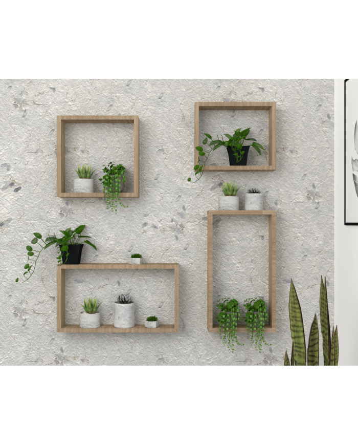 Set de Repisas Cuadradas Zeus, Beige, X 4 Unidades