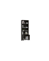 Biblioteca Milán, Wengue, con Dos Puertas Abatibles y Cuatro Entrepaños